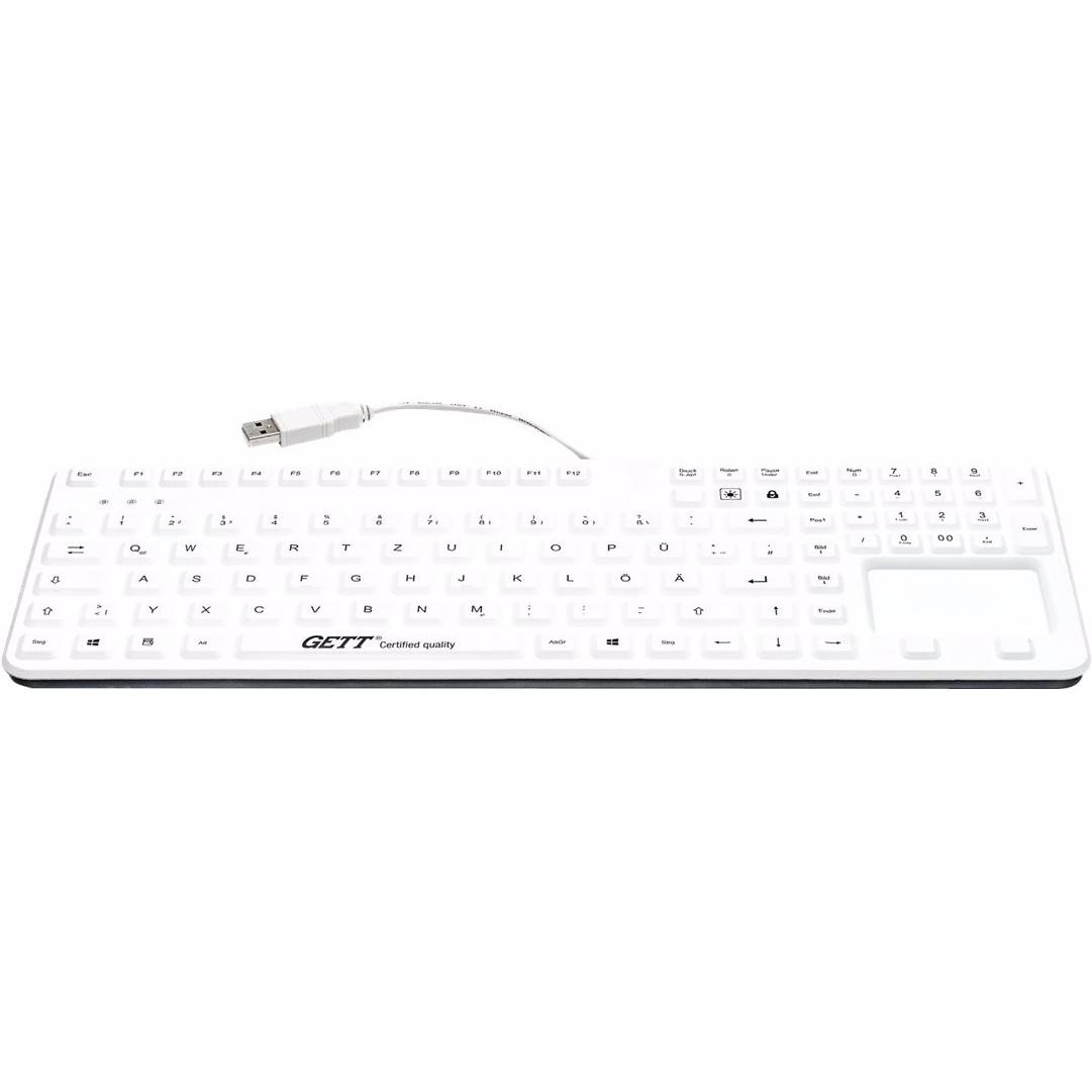 Gett GCQ CleanType Prime Panel+ (DE, Kabelgebunden), Tastatur, Weiss