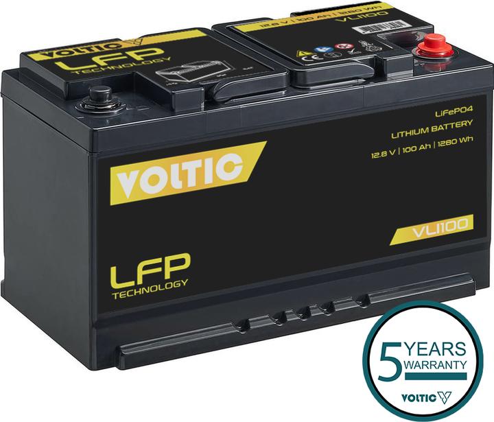 Voltic VLI100 LiFePO4 Lithium Versorgungsbatterie (12 V, 100 Ah)