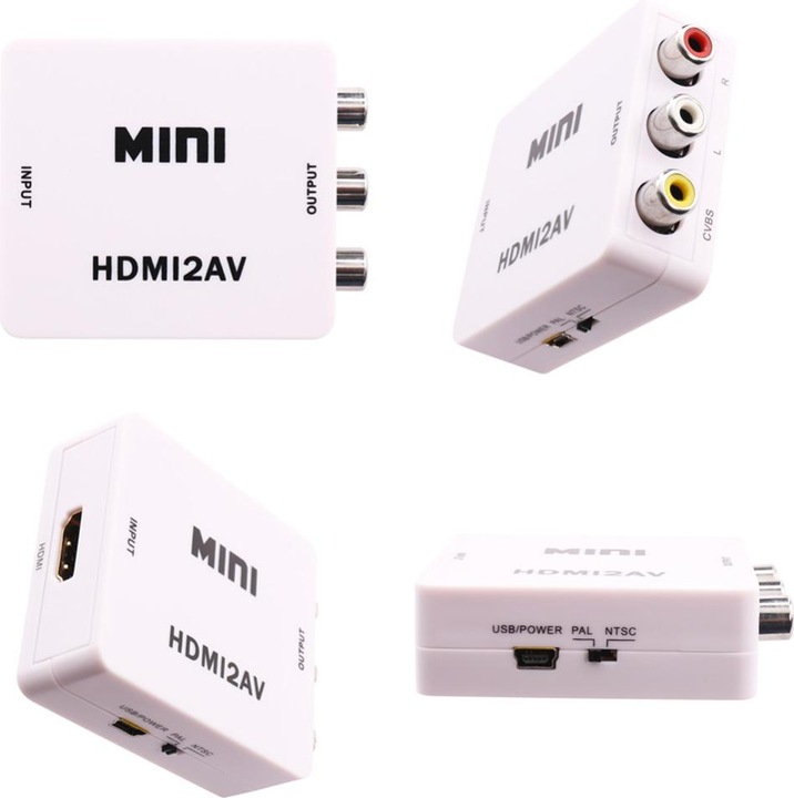 Produktbild JTI HDMI-zu-AV-Videokonverter-Adapter - Weiss