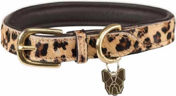Immagine prodotto Digby & Fox Collare per cani in pelle di vacchetta con stampa leopardata (32, 33, 34, 35, 36, 37, 38, 39, 40, Cane, Generale)