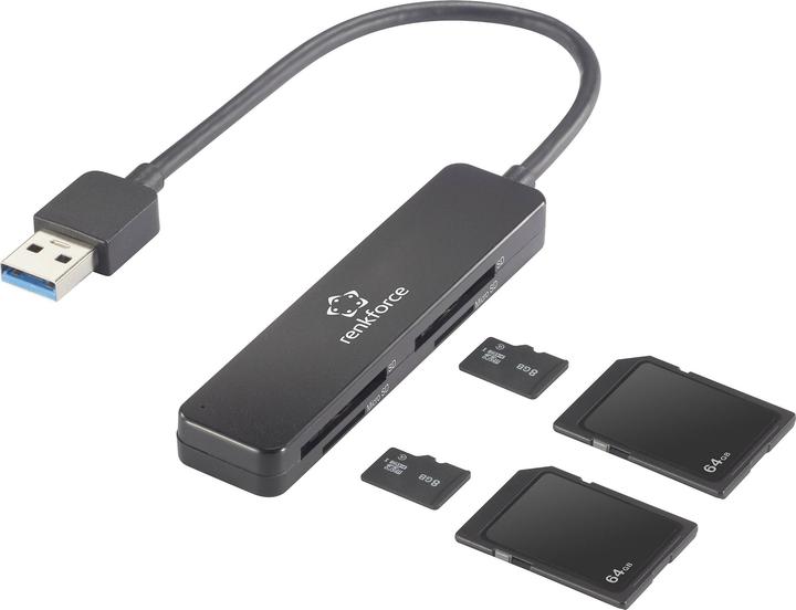 Image du produit Renkforce Lecteur de cartes portable USB-A 3 (USB)