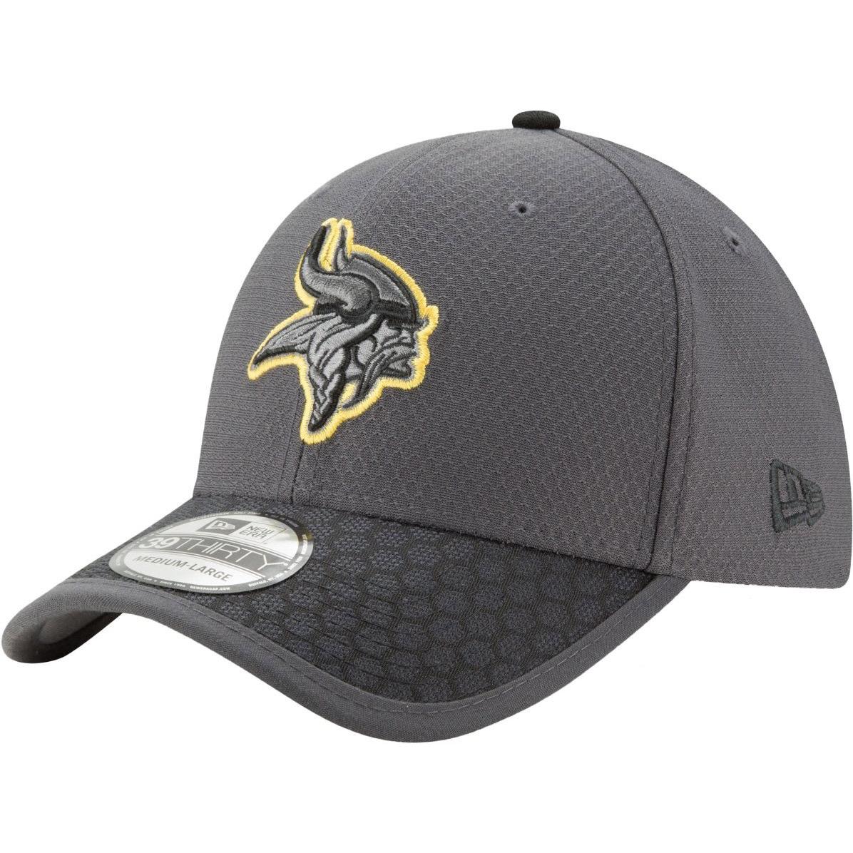 New Era, Herren, Cap, 39Thirty Cap - NFL 2017 SIDELINE Minnesota Vikings, Grau, (M)