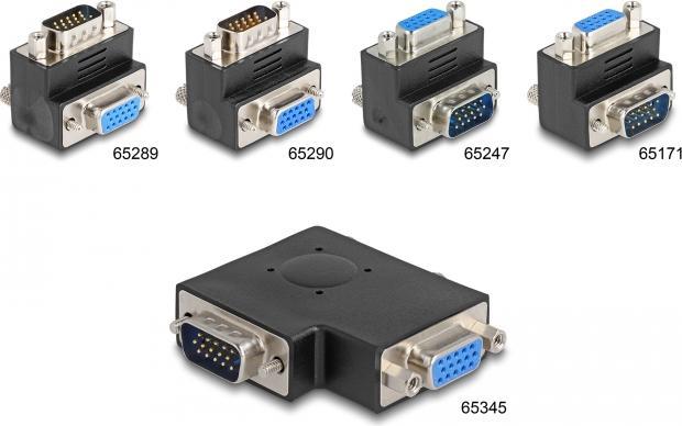 Produktbild Delock Adapter VGA Stecker auf VGA Buchse 270ø