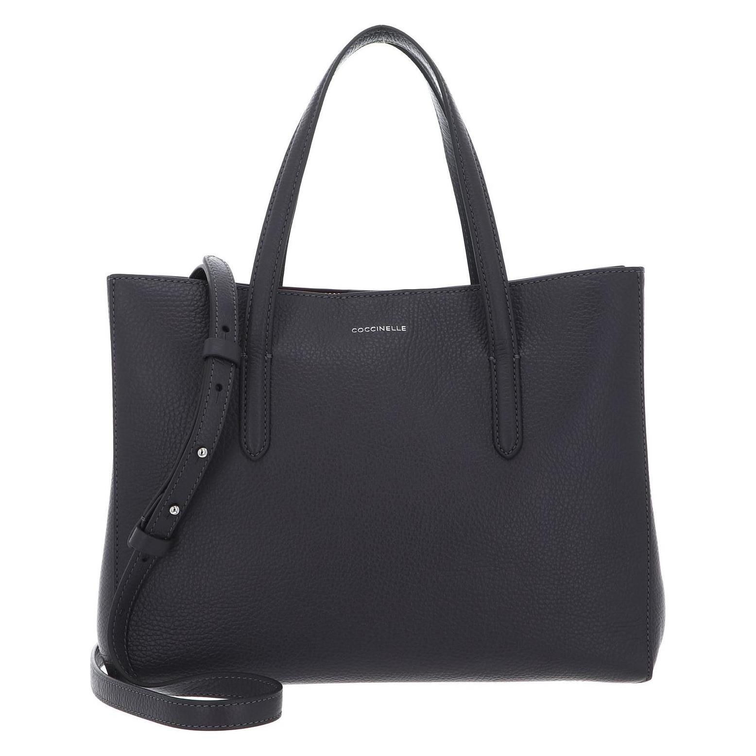 Coccinelle, Damen, Handtasche, Swap Handbag Grained Leather, Grau