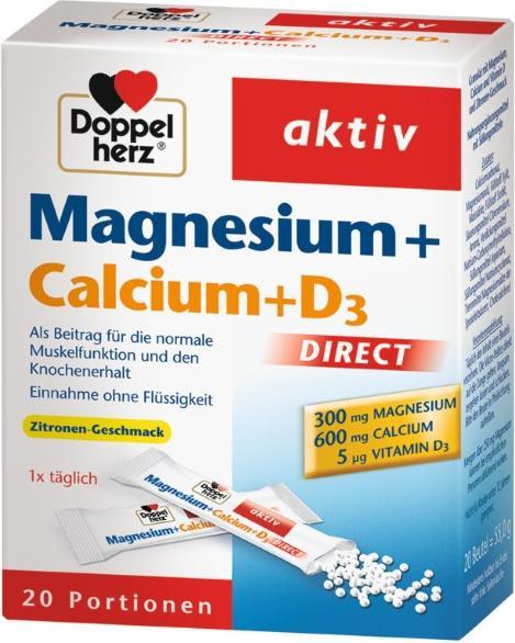 Actual product image Queisser Pharma Doppelherz Magnesium+Ca+D3 (20 pcs., Granulate)