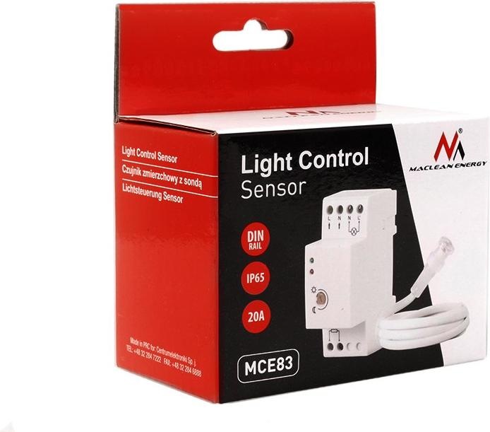 Produktbild Maclean MCE83 MCE83 Lichtschalter auf DIN-Schiene mit externem Detektor