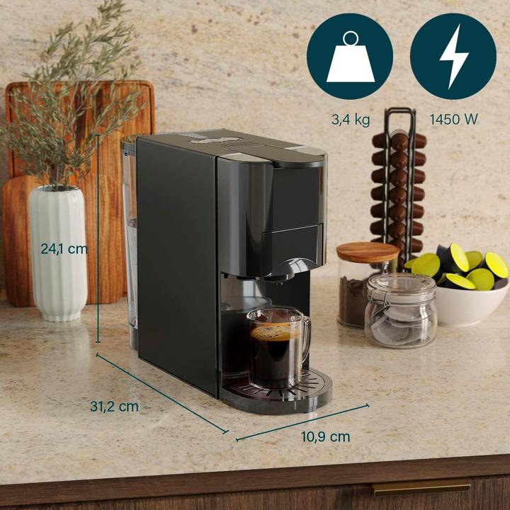 Actual product image Princess 01.249454.01.001 Kapselmaschine Schwarz (E.S.E., NESCAFÉ Dolce Gusto, NESPRESSO Original)