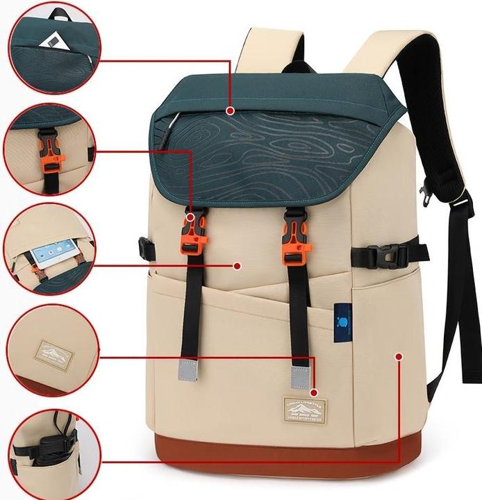 Actual product image Only-Bags.Store Nylon Casual Travel Backpack - leicht, faltbar, mit verstellbaren Trägern, Reissverschluss