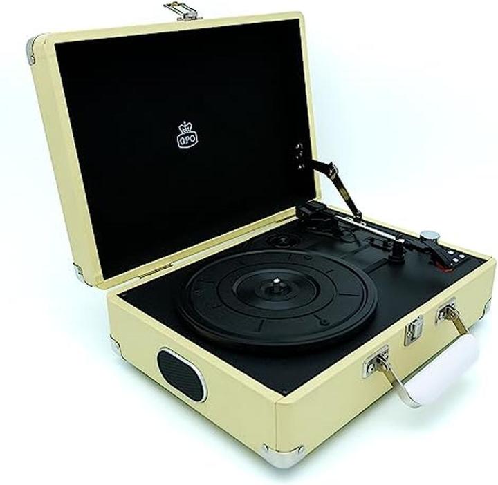 Actual product image GPO ATTACHELEM - Suitcase platenspeler Attache retro, ingebouwde speakers, lemon (Manual)