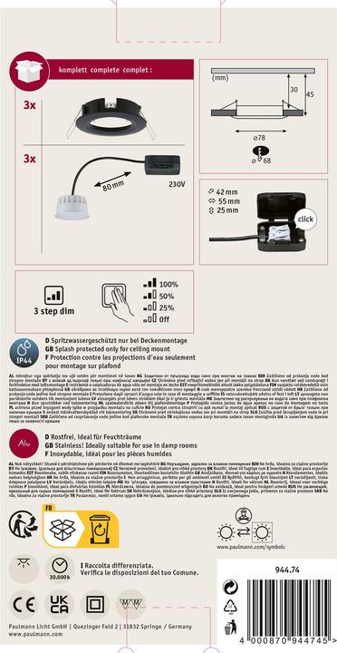 Produktbild Paulmann Einbauleuchte Nova (460 lm)