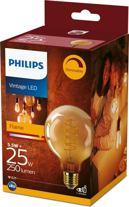 Image du produit Philips Lampe LED G120 7W (50W) WW clear D (E27, 7 W, 250 lm, 1 x, A)