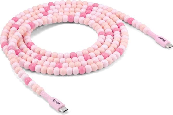 Actual product image Club 3D Club3D Lifestyle USB-C Perlen-Kabel PD60W, rosa (2 m, USB 2.0, 60 W)
