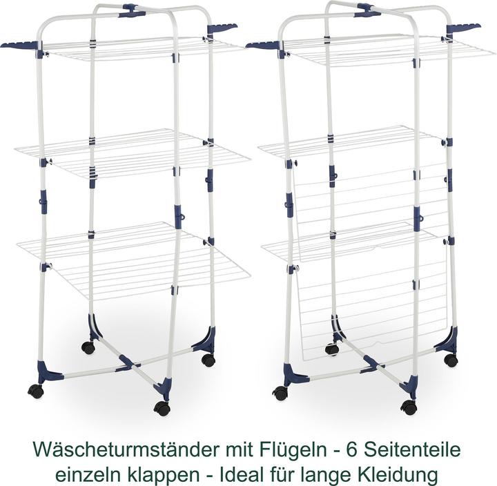 Immagine prodotto Relaxdays Turmwäscheständer 33m mit Rollen (33 m)