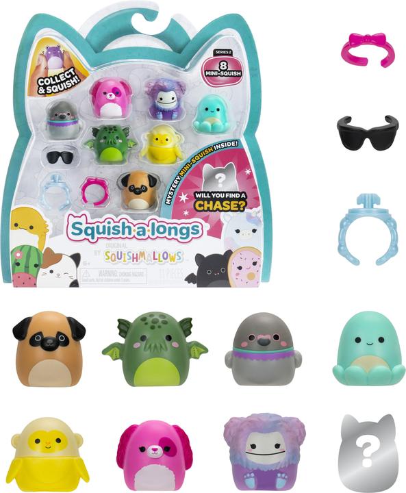 Actual product image Jazwares Squishalongs - 2.5 cm 8 Pack S2 - Style 1