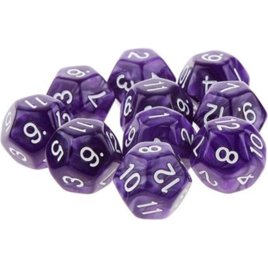 Tinisu 12 seitige WÃ¼rfel - 10 StÃ¼ck Farbe Lila Rollenspiele