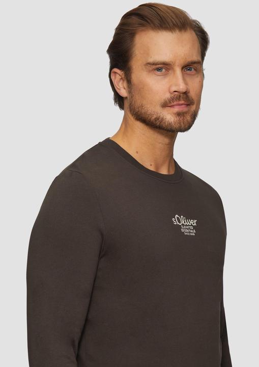 Produktbild s.Oliver T-Shirt Langarmshirt mit Logo-Stickerei (L)
