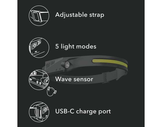 Image du produit Fortis Lampe frontale Wave sensor 300 lm (300 lm)