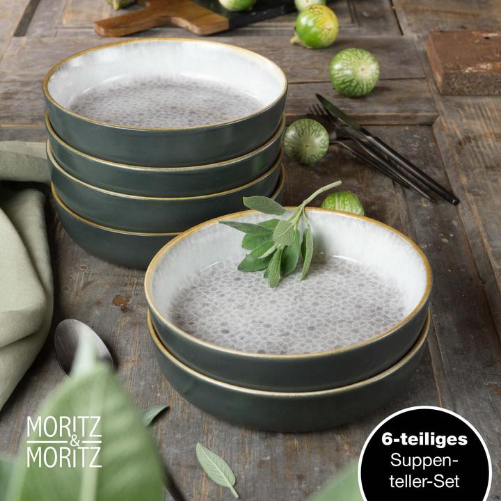 Actual product image Moritz & Moritz TERRA 6-piece soup plate grey 700 ml each (6 pcs.)