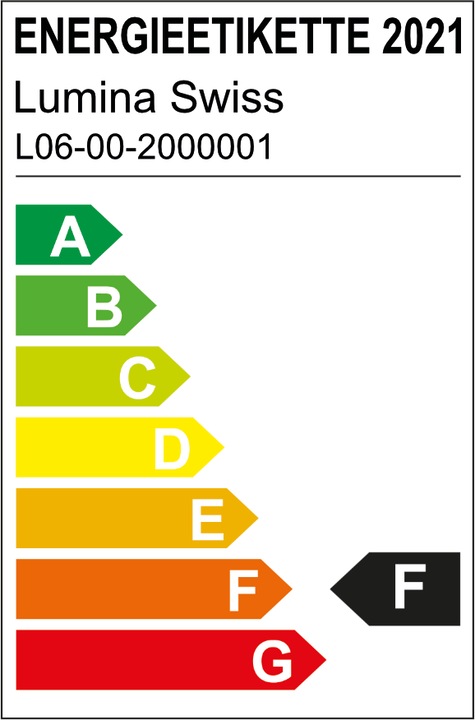 Label énergétique Lumina Swiss Premium (120 lm, IP65)