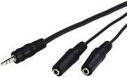 Actual product image Goobay Audio Y cable adapter 3.5 mm, 1x plug 2x jack mono