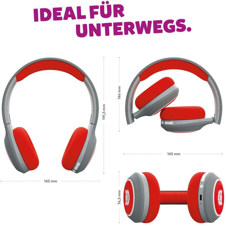 Immagine prodotto Tigermedia Cuffie per bambini tigerbuddies - Happy Red Edizione Svizzera (Tedesco, Francese, Italiano, Inglese)