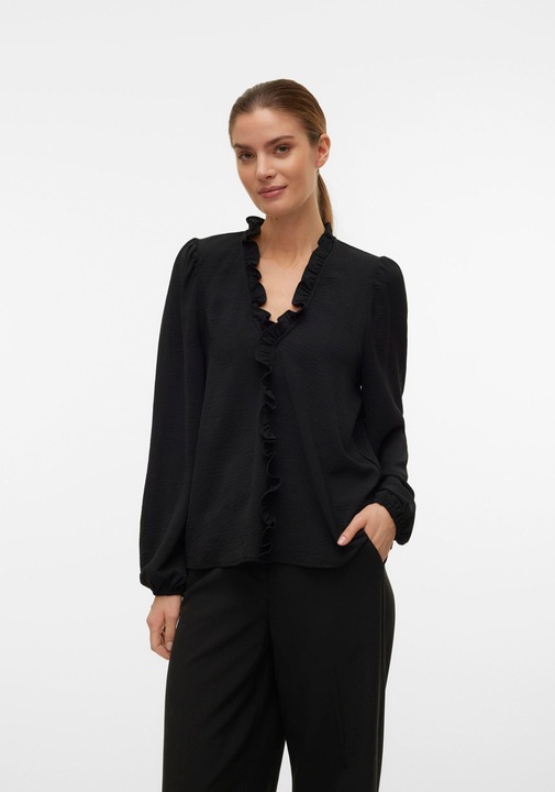 Actual product image Vero Moda Regular fit V-neckline Elasticated cuffs Voluminous sleeve cut Top Blouse (S)