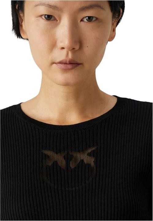 Image du produit Pinko Triton en maille soie coton logo transparent (XS)