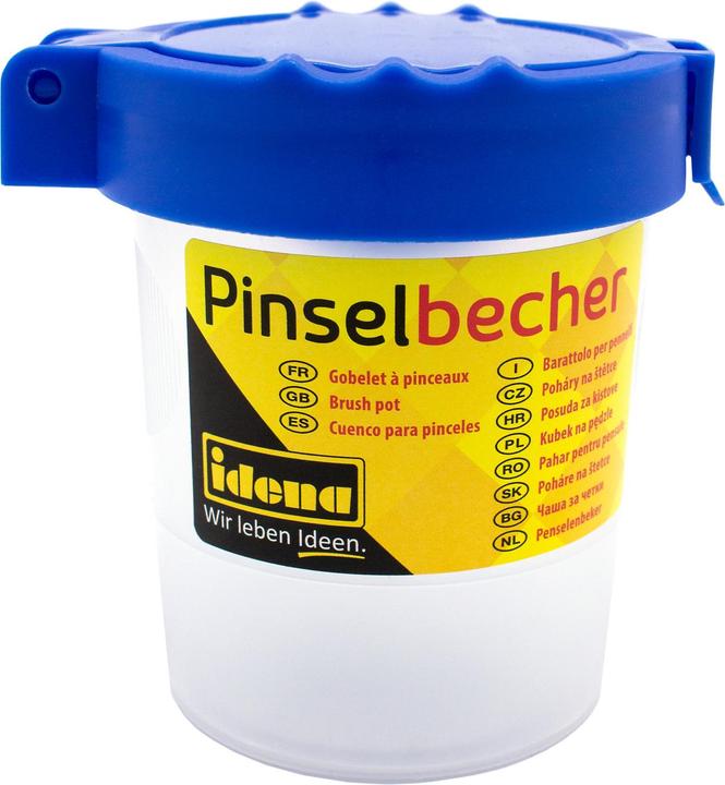 Actual product image Idena Brush cup with lid,plastic