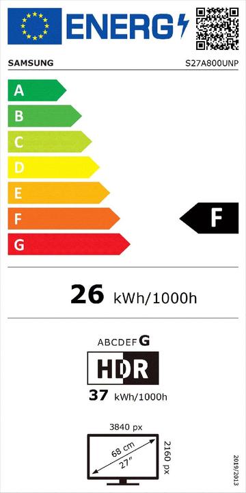 Energielabel Samsung ViewFinity S8 S80UA (3840 x 2160 Pixels, 27")