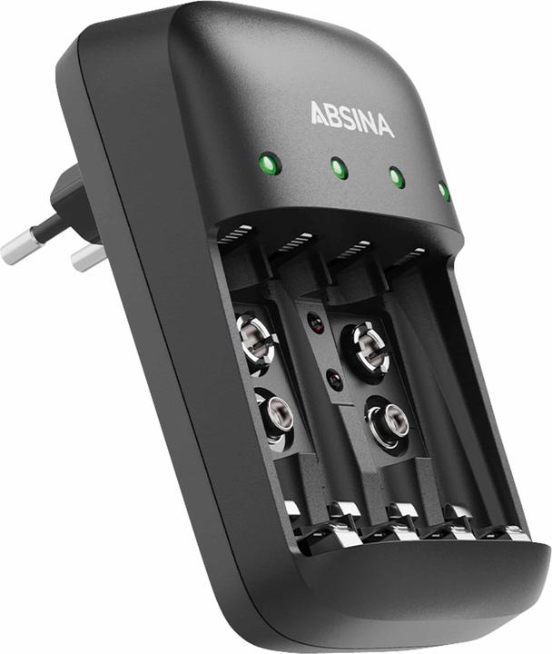 Image du produit Absina Chargeur X4 (1 pcs, AAA, 9V Block, AA, Chargeurs sans batterie)