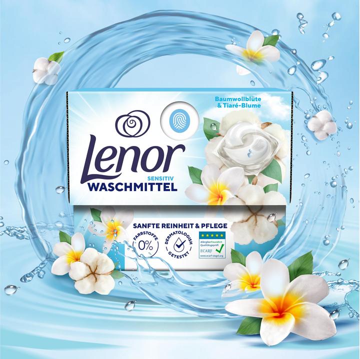 Produktbild Lenor Baumwollblüte & Tiaré-Blume (15 Waschgänge, Pods)