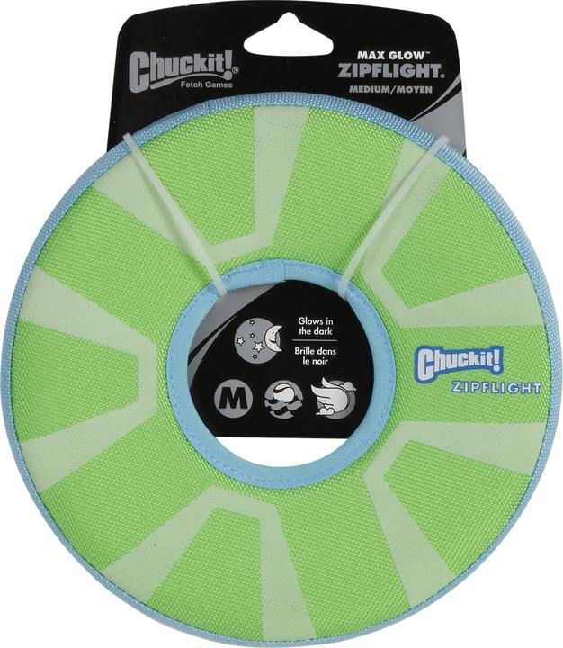 Actual product image Chuckit! Max Glow Zipflight Frisbee Glow In The Dark (Litter toy dog)