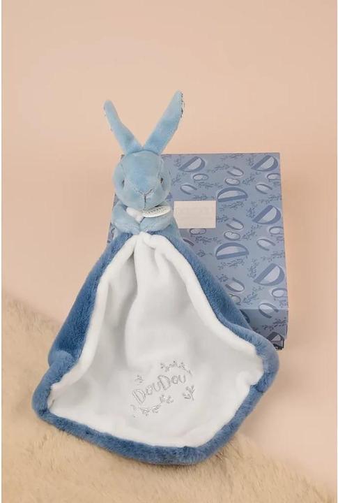 Productafbeelding Doudou et Compagnie Hase mit Schmusetuch blau 10cm