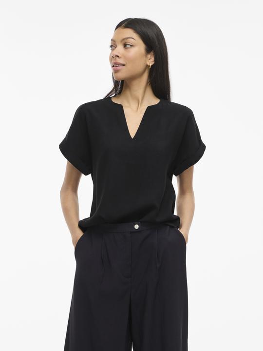 Produktbild Vila VIMARLEE Split Neck Oberteil mit kurzen Ärmeln (36)