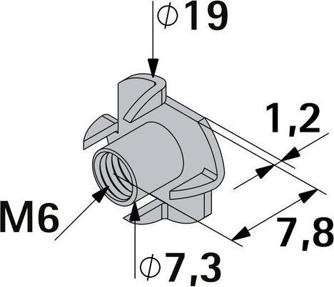 Produktbild Hettich Einschlag-Mutter M6 (M8)