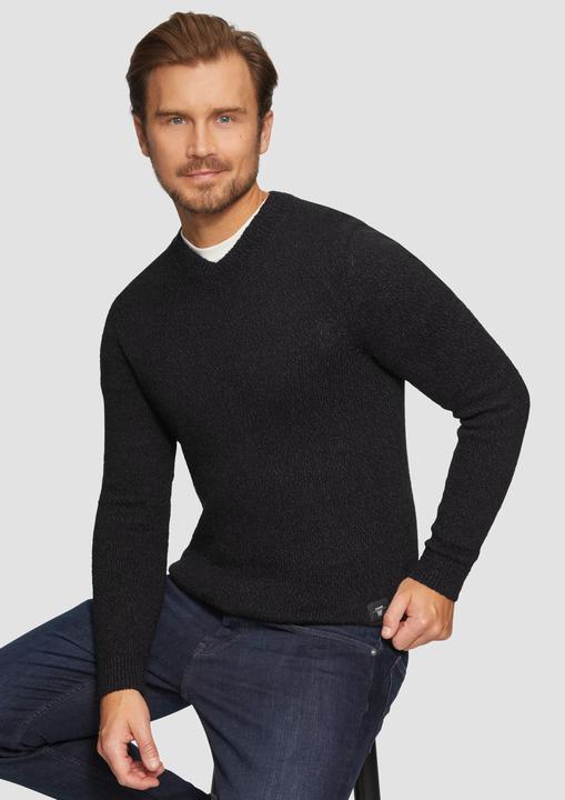 Produktbild S.Oliver Strickpullover Strukturierter Baumwollpullover mit V-Ausschnitt (S)
