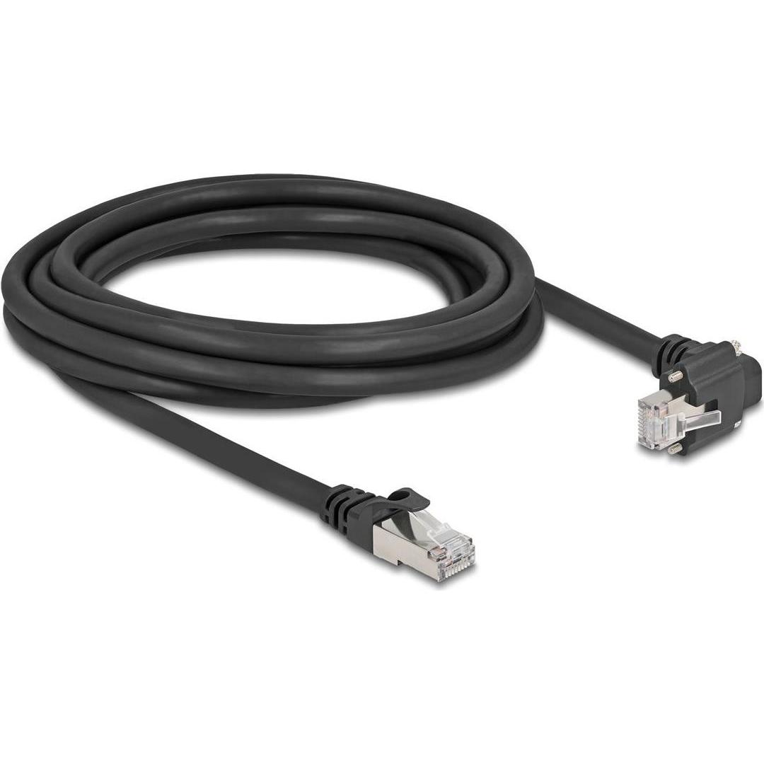 Thumbnail - Delock 80923 - Patchkabel Cat.6, S/FTP, 3m, schwarz (S/FTP, CAT6, 3 m), Netzwerkkabel