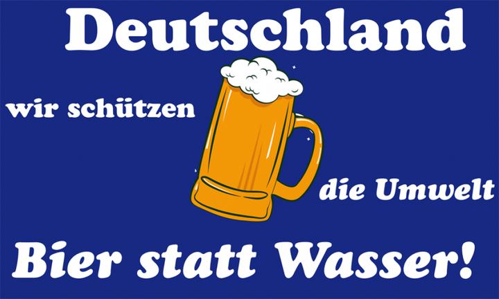 trends4cents Flagge BIER STATT WASSER 90 x 150 cm mit 2 Messingösen
