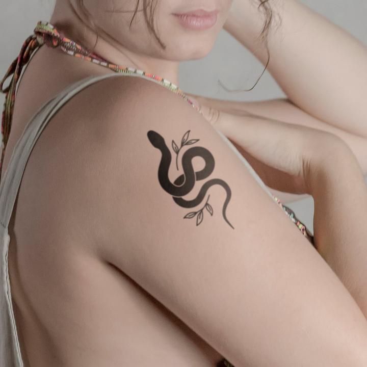 Produktbild minink Temporäres Tattoo – Schlange mit Zweigen