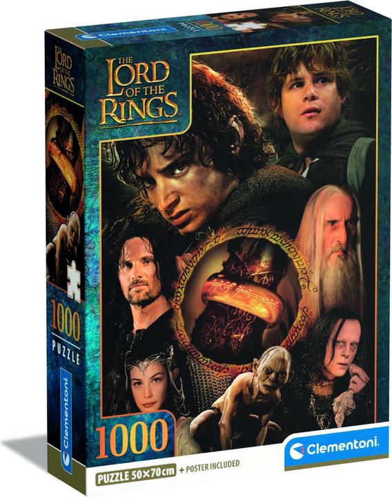 Image du produit Clementoni Lord of the Rings Rings - 1000 Pieces, Poster Included, Famous Movie Puzzle, Fun for Adul (1000 pièces)