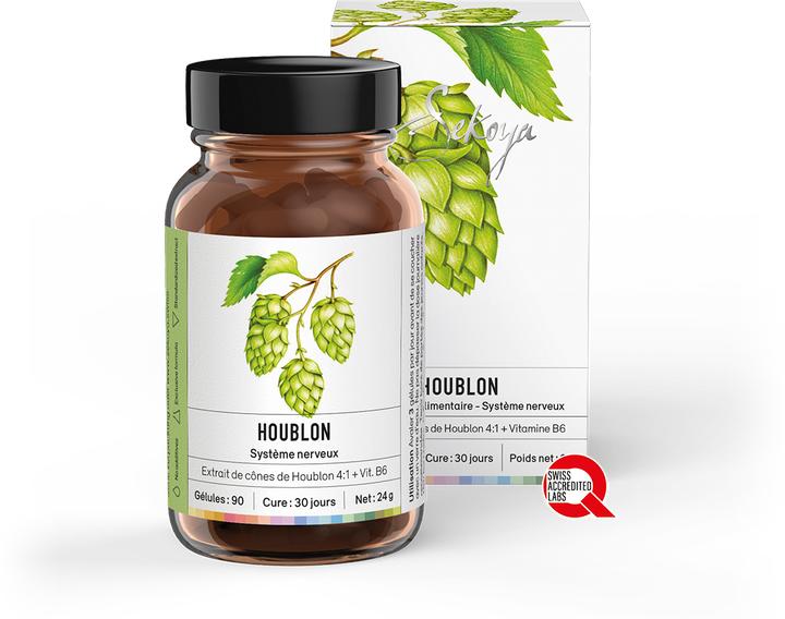 Produktbild Sekoya Hopfen | Beruhigend und entspannend, für besseren Schlaf (90 Stück, Kapseln)
