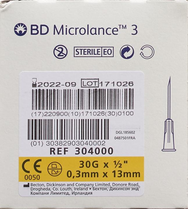 Produktbild BD Microlance 3 Injektion Kanüle 0.30x13mm gelb 100 Stk