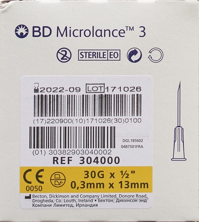 Immagine prodotto BD Microlance 3 Cannula per iniezione 0,30x13mm giallo 100 pz.