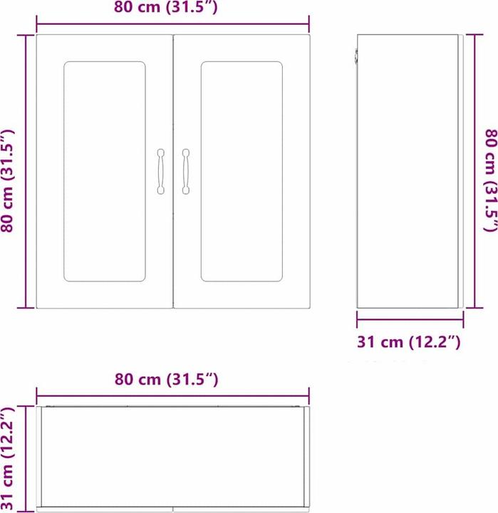 Immagine prodotto vidaXL Küchenschrank (80 x 31 x 80 cm)