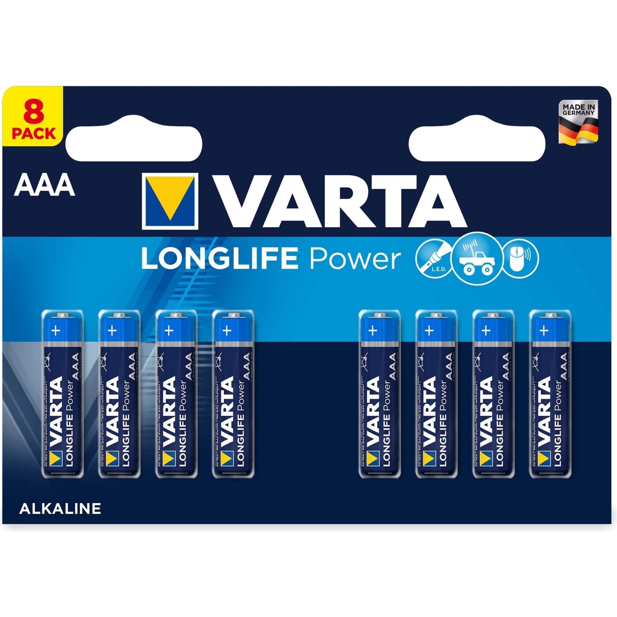 Varta Longlife Power (8 Stk., AAA, 1270 mAh), Batterien + Akkus