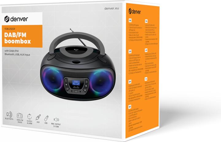 Image du produit Denver TDB-212GR (DAB+ DAB, FM, Bluetooth)