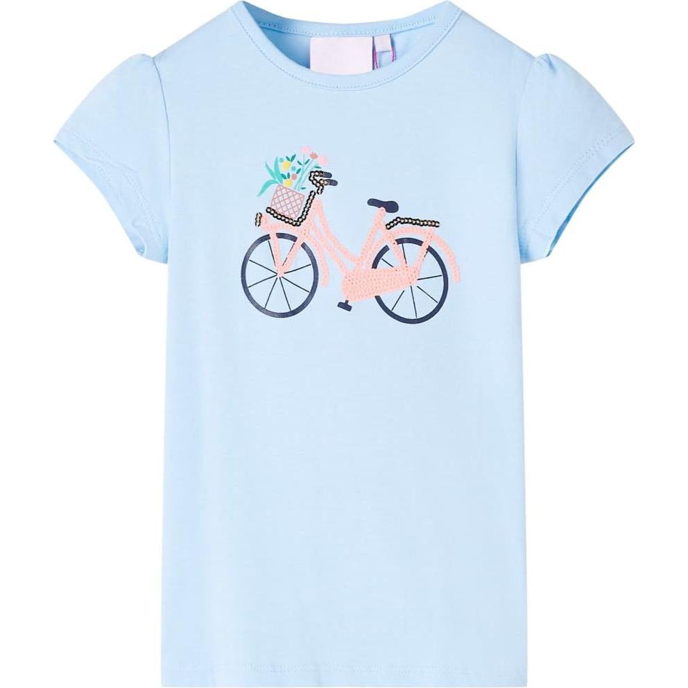 VidaXL, Jungen, Shirt, Kinder-T-Shirt Hellblau 92,Material: 95 % Baumwolle. 5, Blau, (92)