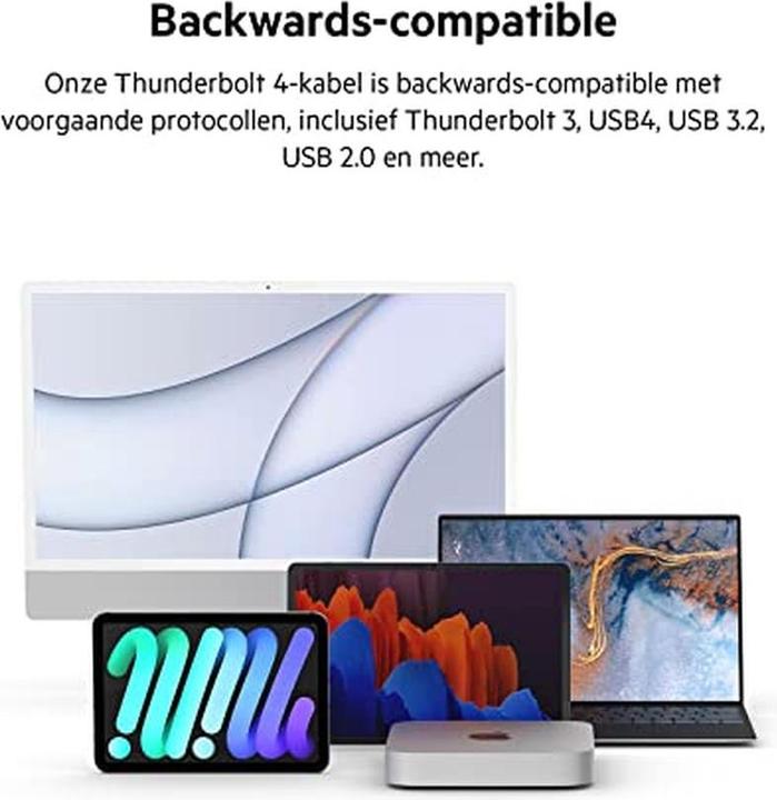 Image du produit Belkin USB C (Thunderbolt 4) - USB-C (Thunderbolt 4) (2 m, USB 4.0, 100 W)