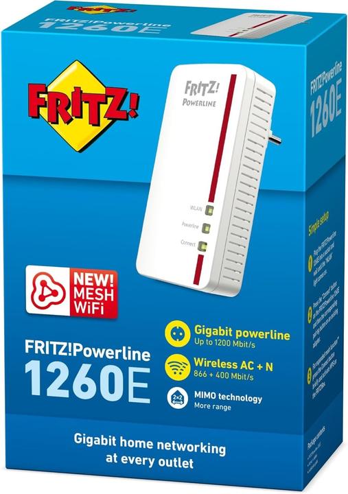 Actual product image FRITZ! Powerline 1260 Edition International (1200 Mbit/s)