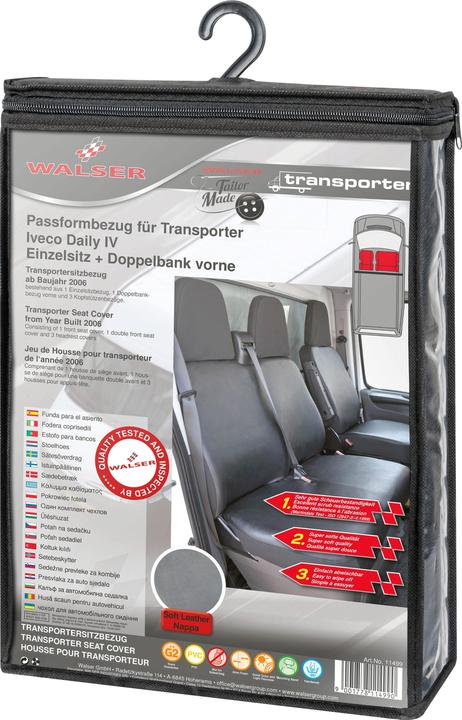 Image du produit Walser Housse de siège pour Iveco Daily IV, 1 siège simple &amp  banquette double, , Protecteur de siège